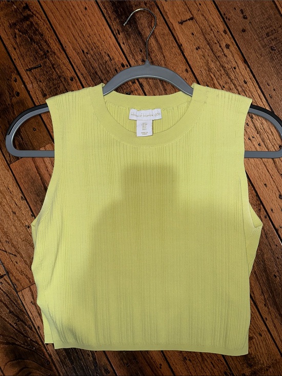 House of Harlow 1960 Tops - House of Harlow 1960 Bright Lime Ribbed Sleeveless Crop Tank